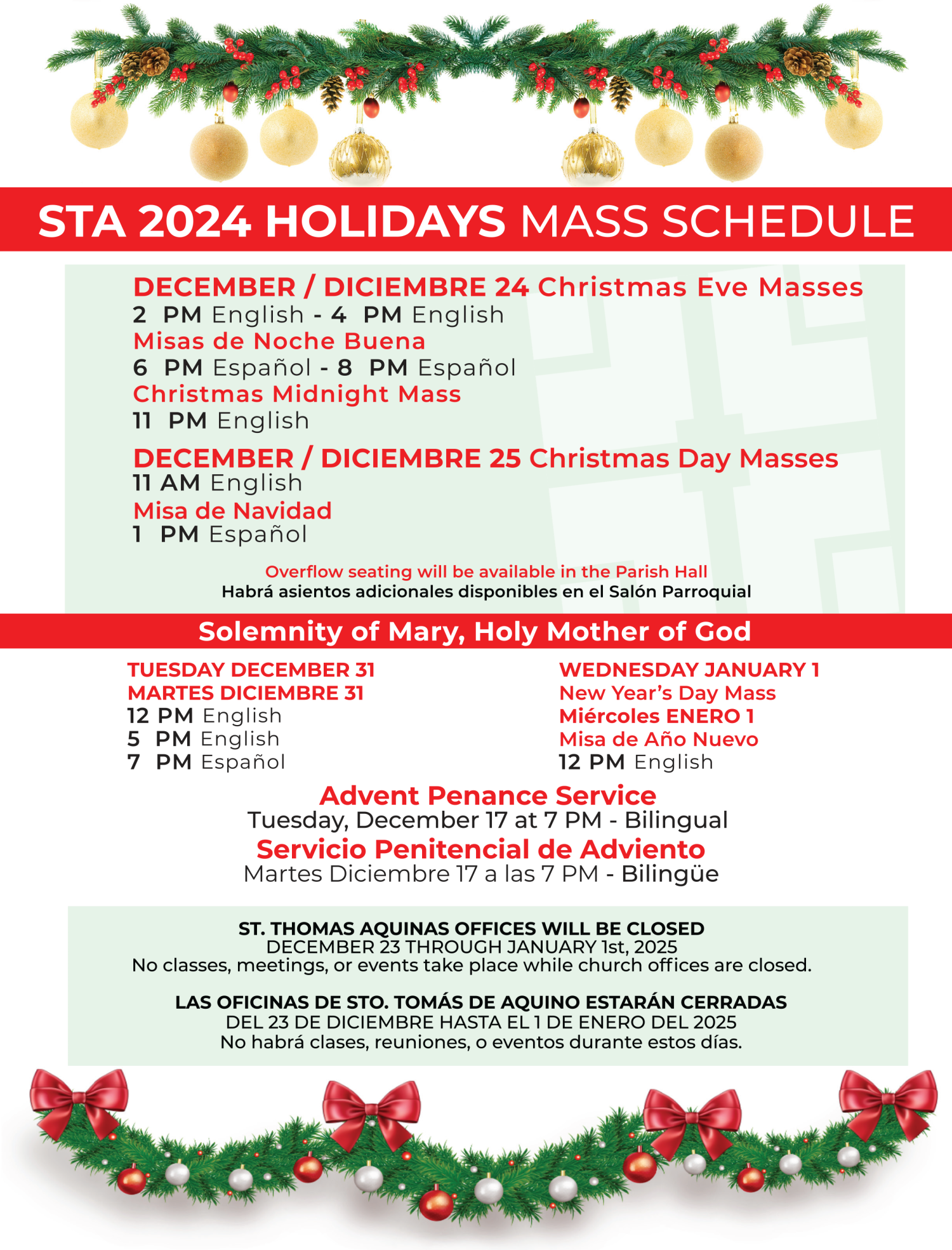 DECEMBER MASSES SCHEDULE St Thomas Aquinas december-masses-schedule-st-thomas-aquinas
